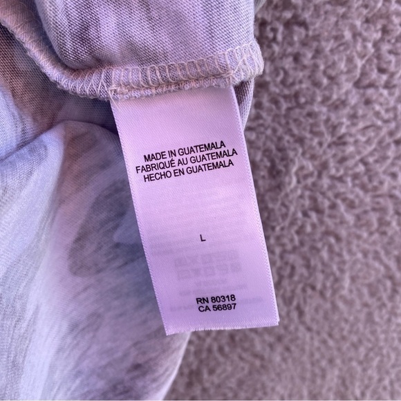 Lucky Brand Light Camo V Neck Knot Front Short Sleeve Shirt Sz L - Picture 9 of 11